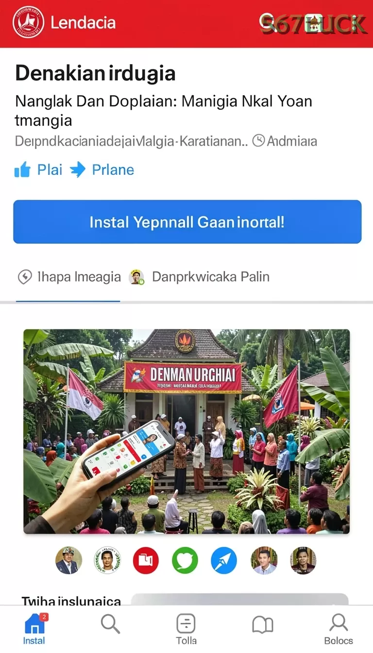 Cuplikan layar PENASLOT — menu navigasi